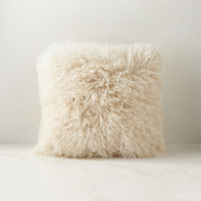 White fluffy lumbar pillow sale