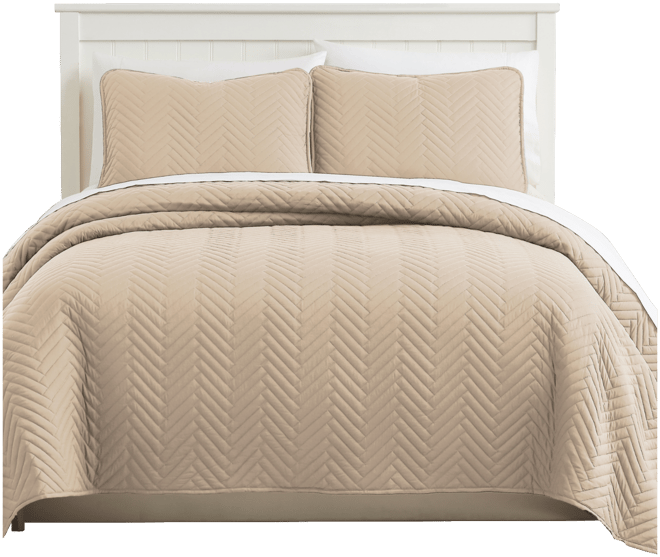 Solid Color Chevron 3-Pc. Quilt Set, King