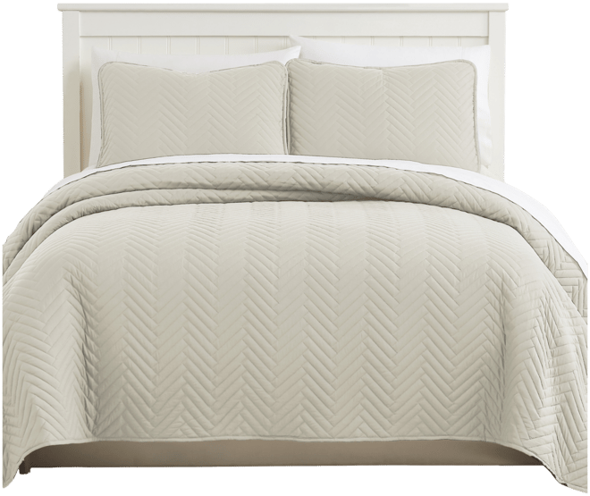 Solid Color Chevron 3-Pc. Quilt Set, King