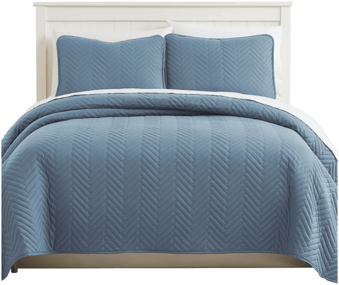 Solid Color Chevron 3-Pc. Quilt Set, King