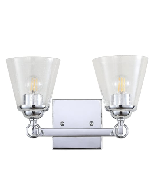 Marion 2-Light Hurricane Metal, Glass Vanity Light