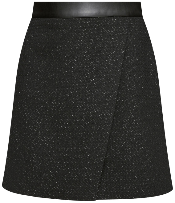 DKNY Women's Lurex Tweed Faux-Leather-Trim A-Line Skirt - Macy's