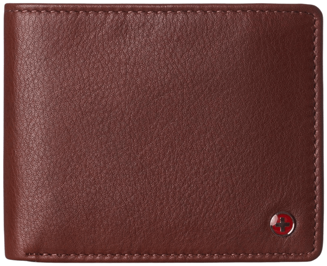 Men's Leather Rfid Bifold Wallet 2 Id Windows Divided Bill Section