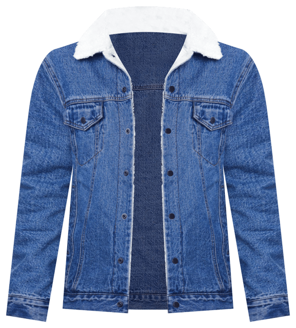 Men's Sherpa Lined Denim Jacket Classic Button Up Jean Trucker Coat