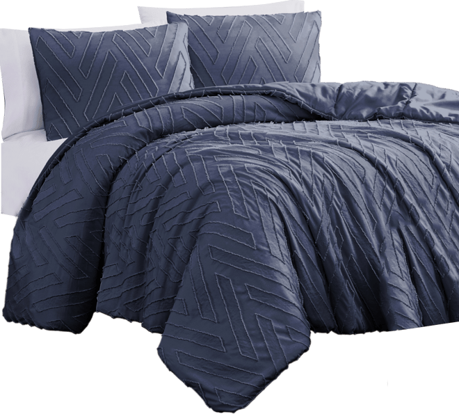 Chevron Clipped 3-Pc. Jacquard Comforter Set, Twin