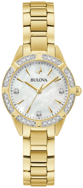 Women's Classic Sutton Diamond (1/20 ct. t.w.) Gold-Tone Stainless Steel Bracelet Watch 28mm