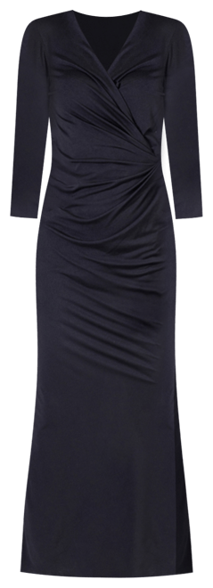 Women's Fitted V-neck Side Slit Maxi Dress