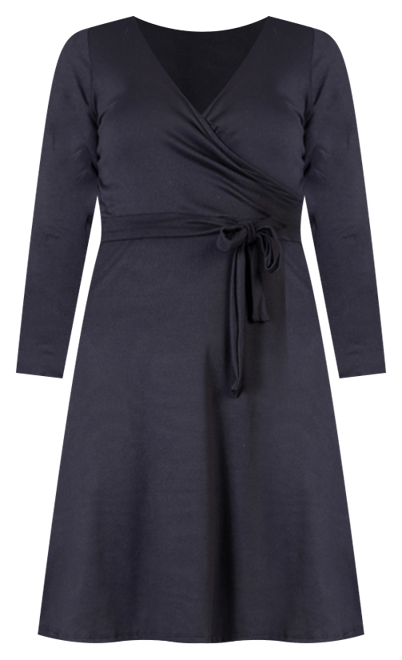 Women's Chic V-neck Long Sleeve Belted Dress