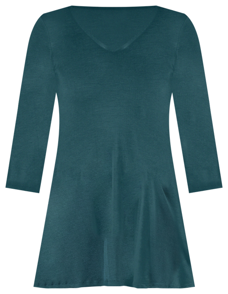 Women's Three Quarter Sleeve V-neck Tunic Top