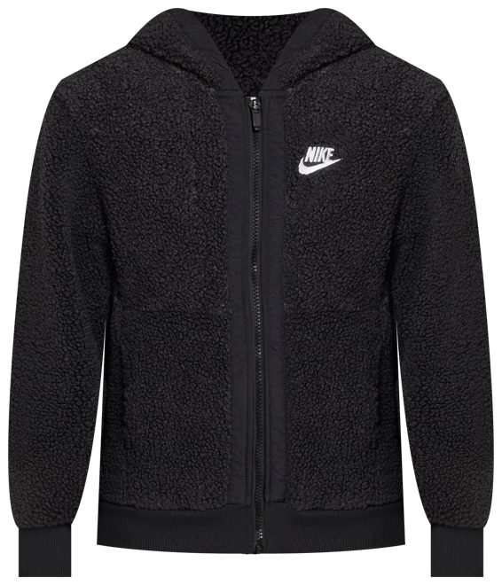 Nike Sportswear Club Fleece Sudadera con gorro acondicionada para el invierno con cierre completo para niños talla grande