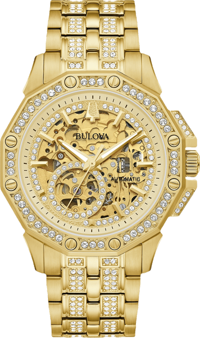 Men's Octava Automatic Crystal-Accent Gold-Tone Stainless Steel Bracelet Watch 41.7mm
