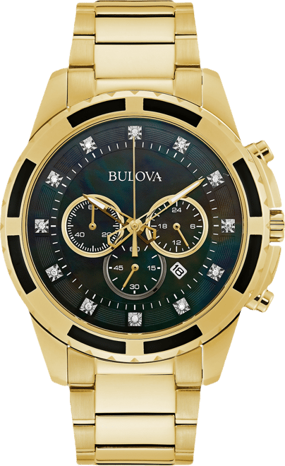 Men's Chronograph Diamond (1/20 ct. t.w.) Gold-Tone Stainless Steel Bracelet Watch 44mm