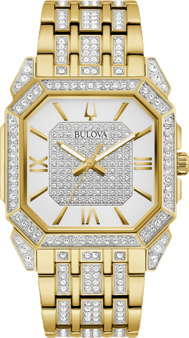 Men's Crystal Octava Gold-Tone Stainless Steel Bracelet Watch 40mm