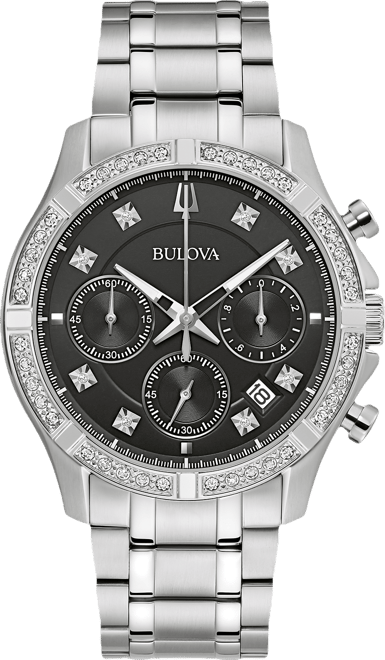 Men's Chronograph Classic Diamond (1/8 ct. t.w.) Stainless Steel Bracelet Watch 44mm, A Macy's Exclusive Style