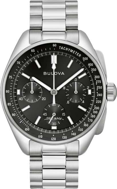 Men's Chronograph Archive Lunar Pilot Stainless Steel Bracelet Watch Box Set 44mm