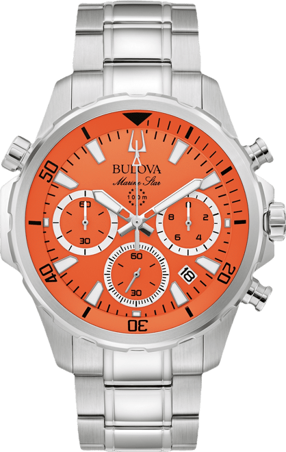 Men's Chronograph Marine Star Stainless Steel Bracelet Watch 44mm