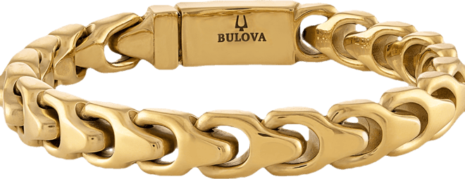 Men's Link Bracelet in Gold-Plated Stainless Steel