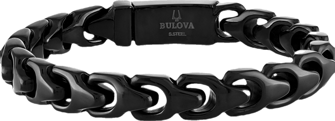 Men's Link Bracelet in Black-Plated Stainless Steel