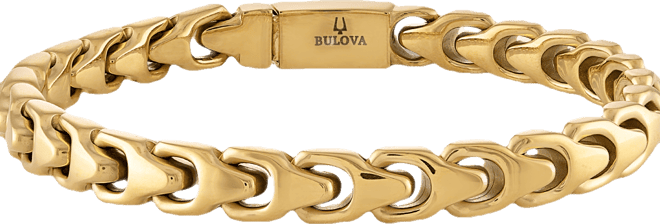 Men's Link Bracelet in Gold-Plated Stainless Steel