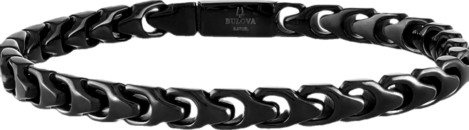 Men's Link Bracelet in Black-Plated Stainless Steel