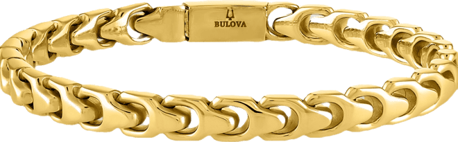 Men's Link Bracelet in Gold-Plated Stainless Steel