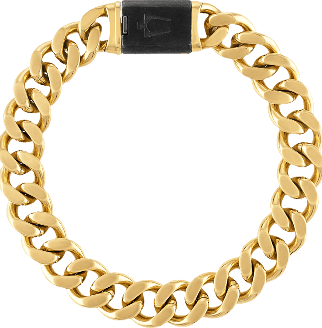 Men's Classic Curb Chain Bracelet in Gold-Plated Stainless Steel