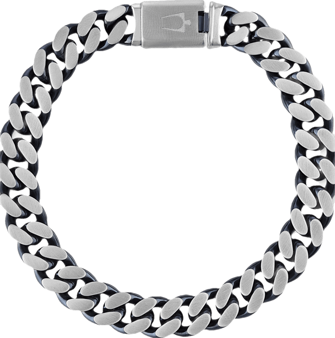 Men's Classic Curb Chain Bracelet in Blue-Plated Stainless Steel