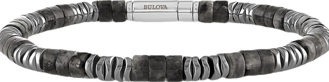 Men's Marine Star Beaded Bracelet in Sterling Silver