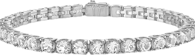 Men's White Topaz Icon Tennis Bracelet (1/10 ct. t.w.) in Sterling Silver