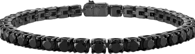 Men's Icon Black-Tone Sterling Silver Tennis Bracelet