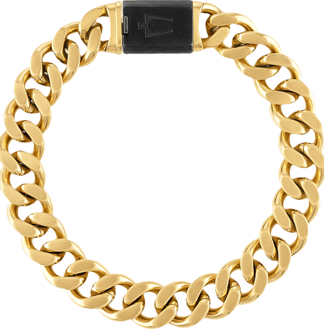 Men's Classic Curb Chain Bracelet in Gold-Plated Stainless Steel