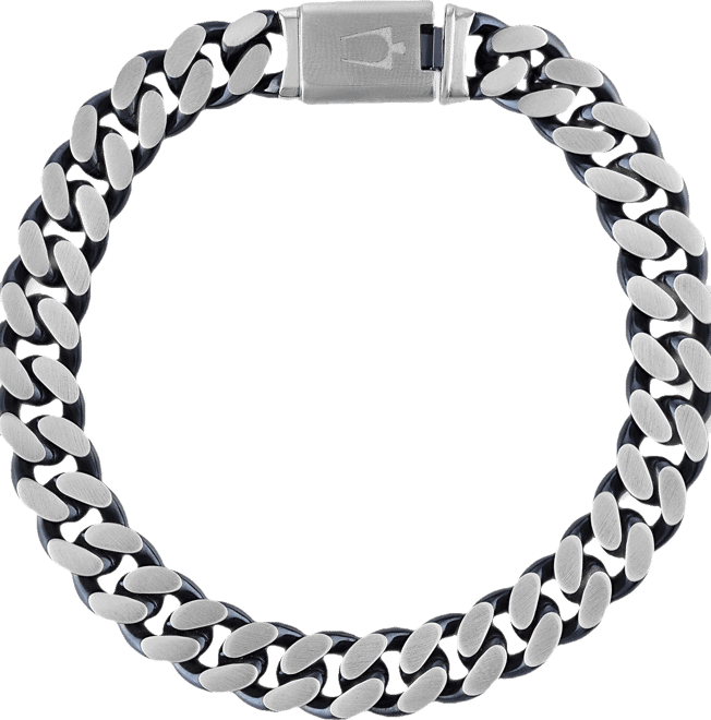 Men's Classic Curb Chain Bracelet in Blue-Plated Stainless Steel