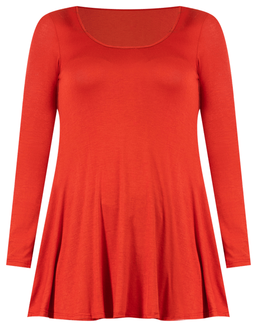 Women's Long Sleeve Swing Style Flare Tunic Top