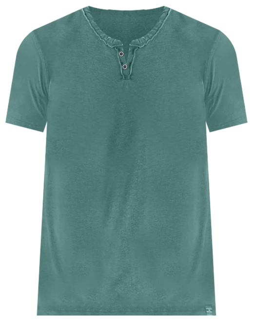 Lucky Brand Men's Venice Burnout Notch Neck Tee Shirt, Dark Green, Medium  💖 