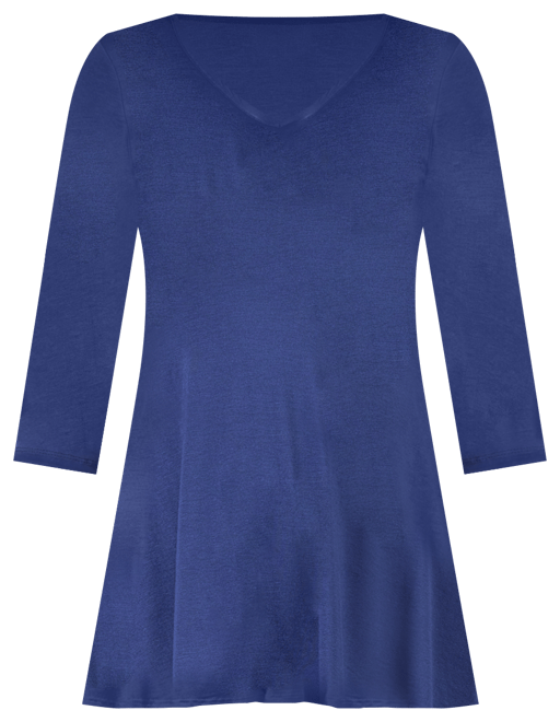 Women's Three Quarter Sleeve V-neck Tunic Top