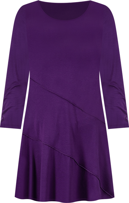 Women's Ruched Sleeve Swing Tunic Top