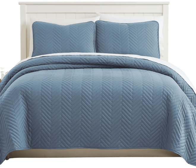 Solid Color Chevron 3-Pc. Quilt Set, Queen