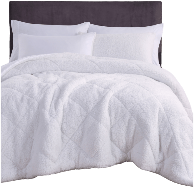 Closeout!  Cozy Sherpa 3 Piece Comforter Set, Full/Queen