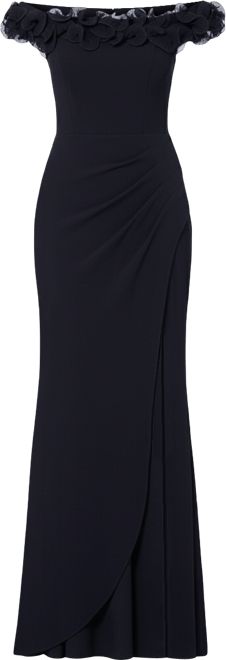 Petite Ruffle-Trim Off-The-Shoulder Gown