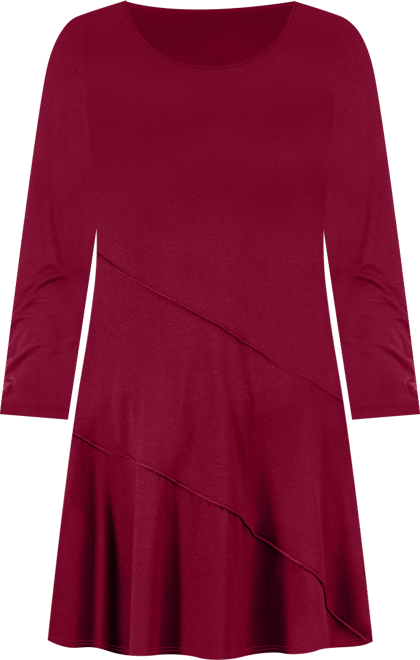 Women's Ruched Sleeve Swing Tunic Top