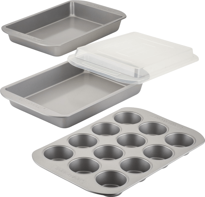Nonstick 4-Pc. Bakeware 12-Cup Muffin Pan and Cake Pan Set