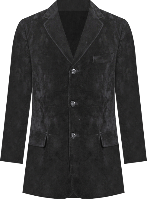 Men Robert Three-Button Suede Leather Blazer
