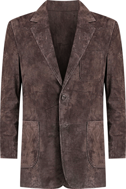 Men Steve Two-Button Suede Leather Blazer