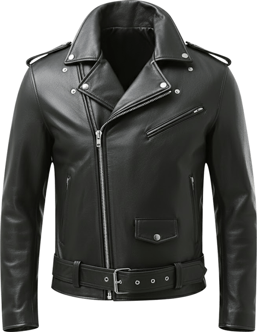 Men Classic Leather Motorcycle Jacket