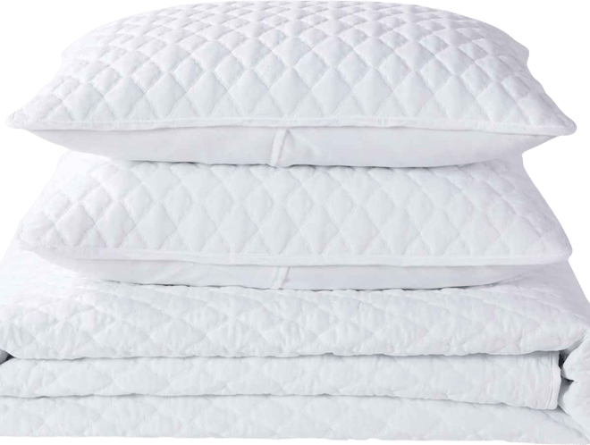 Diamond Stitched 3 Piece Quilt Set, Full/Queen