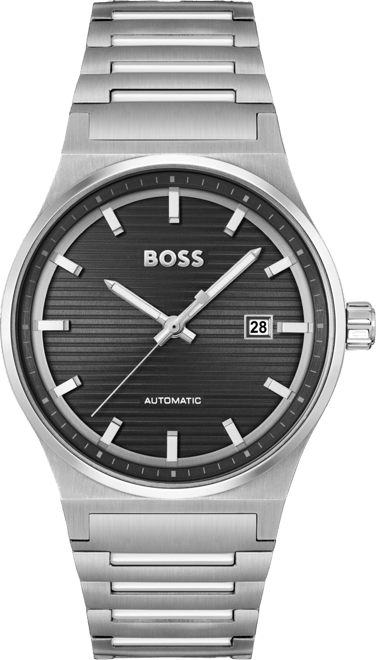 BOSS Men Candor Auto Automatic Silver Tone Stainless Steel Watch