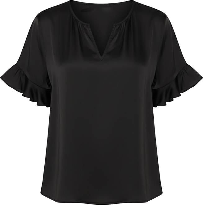 Women's Short-Sleeve Flutter Blouse