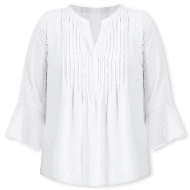 Style & Co Women's Textured Pintuck Ruffle Sleeve Top