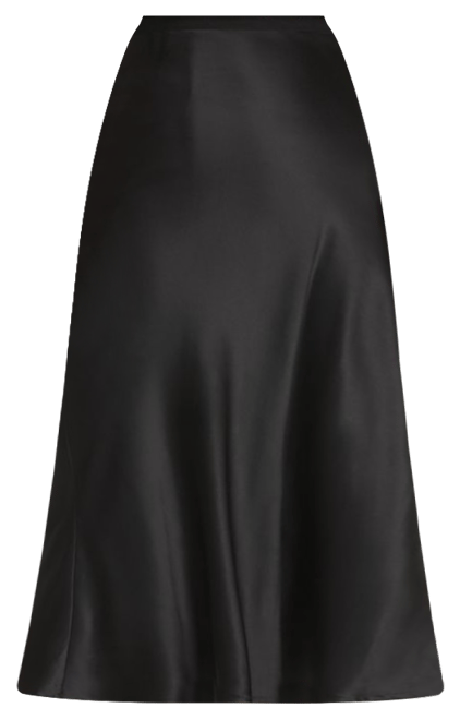 Bar Silk Maxi Skirt - Black