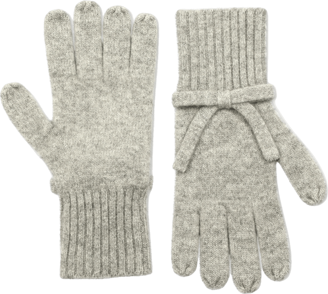 Women's Bow Knit Wool Gloves